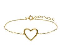 Lucardi - Damen Silbernes goldplattiertes Armband - Armband - 925 Silber - Gelbgold legiert - 19 cm - Nickelfrei
