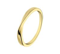 Lucardi - Damen Vergoldete Ring, 925 Silber, Drehoptik - Ring - 925 Silber - Gelbgold legiert - 19/60 mm - Nickelfrei