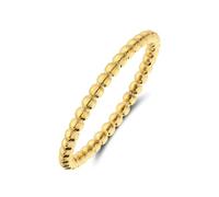Lucardi - Damen Vergoldeter Edelstahlring mit Kugeln, 1,5mm - Ring - Stahl - Gelbgold legiert - 19/60 mm - Nickelfrei
