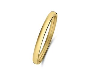 Lucardi - Damen Vergoldeter Ring aus Edelstahl, 2 mm - Ring - Stahl - Gelbgold legiert - 16/50 mm - Nickelfrei