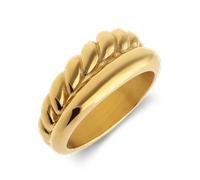 Lucardi - Ring Stahl - Gelbgold legiert Ringe 1 ct Damen