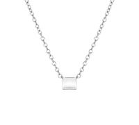 Lucardi Halskette Stahl 45cm -silbern Damen