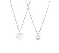 Lucardi Halskette Stahl 45cm -silbern Damen