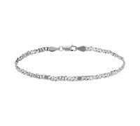 Lucardi - Herren - Armband ohne Anhänger mit Plattierung- Armband - 925 Silber - - Keine Stein - Silberfarbig- 22 cm - Nickelfrei