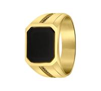 Lucardi - Ringe Stahl - goldfarbig Herrenschmuck 1 ct Herren