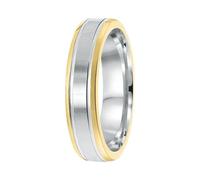 Lucardi - Herren Plattierter Ring - Schmuck - Geschenk Silber-Gold