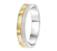 Lucardi - Herren Plattierter Ring - Schmuck - Geschenk Silber-Gold - 71mm