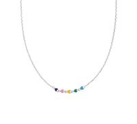 Lucardi - Kinder Halskette, 925 Silber, vergoldet, bunte Emaille-Herzen - Halskette - 925 Silber - Gelbgold legiert - 40 cm - Nickelfrei