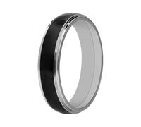 Lucardi - Kinder Mattschwarzer Edelstahlring - Ring - Stahl - Silberfarbig - 16/50 mm - Nickelfrei