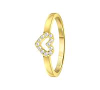 Lucardi - Kinder Plattierter Ring - Herzförmig - Schmuck - Geschenk Gold