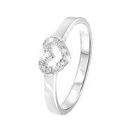 Lucardi - Kinder Plattierter Ring - Herzförmig - Schmuck - Geschenk Silber