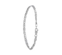 Lucardi - Kinder Silberarmband für Jungen mit flachen Gourmetgliedern - Armband - 925 Silber - Silberfarbig - 17 cm - Nickelfrei