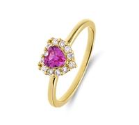 Lucardi - Kinder Silberner, goldbeschichteter Kinder-Ring mit Zirkonia - Ring - 925 Silber - Gelbgold legiert - 16/50 mm - Nickelfrei