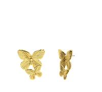 Lucardi Ohrringe Stahl - Gelbgold Damen