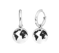 Lucardi Ohrringe Stahl - silbern Damen