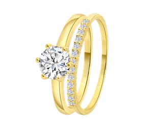 Lucardi Silberring Gold - 49mm Damen