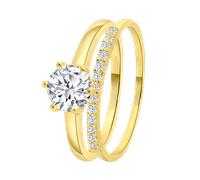 Lucardi Silberring Gold - 62mm Damen