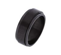 Lucardi - Unisex Schwarz beschichteter Anti-Stress-Ring aus Edelstahl - Ring - Stahl - Schwarz - 20/63 mm - Nickelfrei