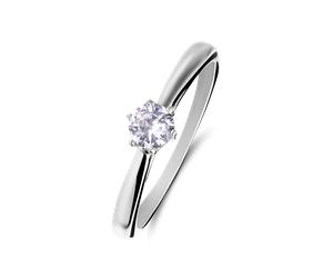 Lucardi Verlobungsring aus Edelstahl Silber - 49mm Damen