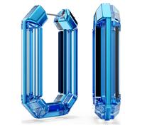 Swarovski Lucent Kreolen, Blaue Statement Ohrringe mit Geschliffenem Swarovski Kristall