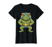 Lucha Libre Frog Mexikanische Wrestling-Maske für Kinder, Herren und Damen Preisgünstiges Grafik-T-Shirt, Damen, Schwarz, M