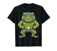 Lucha Libre Frog Mexikanische Wrestling-Maske für Kinder, Herren und Damen Preisgünstiges Grafik-T-Shirt, Herren, Schwarz, XL