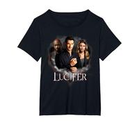 Lucifer Angel Devil Detective T-Shirt, Damen Große Größen, Schwarz, 6X