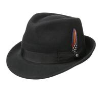 Stetson Elkader Trilby Filzhut Damen/Herren - Hut aus Wollfilz (Asahi Guard) - Wollfilzhut wasserabweisend - Fedora schmutzabweisend - Trilbyhut Sommer/Winter schwarz XXL (62-63 cm)
