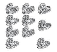 LUCKDANO steine zum Aufbügeln, 10 Stück, Herzförmige -Applikation, 4 Cm, Hotfix-Strasssteine für Kleidungsaccessoires und Schuhe, Dekoration, Langlebiges Harz und, Einfaches