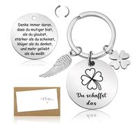 Luckeey Kleine Weihnachtsgeschenke für Kinder Frauen, Glücksbringer Silvester Schlüsselanhänger, Du Schaffst Das Schutzengel Mutmacher Geschenk, Neujahrsglücksbringer Silvester Nikolaus Geschenke