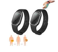 LUCKKY 2 Stück GFOUK Ultrasonic Wristband, GFOUK-Ultraschall-Armband,Neue Ultraschall-Armbänder für Lymphdrainage, Ultraschall-Körperform-Armband Pro, Titanium-Armband für Männer und Frauen (Schwarz)