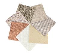 Luckwaii 7er Set Baumwollstoff Patchwork Stoffe Paket 50x50cm Stoffe zum Nähen, Stoffreste zum Basteln Cotton Fabric Baumwolle Stoff Braun Verschiedene Designs für DIY Handwerk Quilten Puppenkleidung