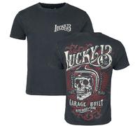 Lucky 13 Skull Built T-Shirt schwarz in S