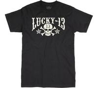 T-Shirt Lucky 13 Skull Stars Schwarz L