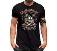 Lucky 7® T-Shirt - Herren - Bad Cat Car Auto Tuning Greaser Tuner - Schwarz, 3XL