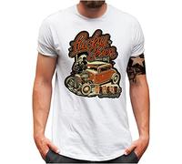 Lucky 7® T-Shirt - Herren - Rockybilly Greaser Classic Auto Oldschool Hot Rod Car Tuning Garage - Weiß, XXL