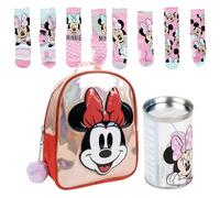Lucky Boxer Minnie Kinderrucksack, Freizeit, Fantasie, Minnie + 4er-Pack Kindersocken, Minnie Design, Größe 23-26, Kinder, 1 Stück, Minnie, 31-34, Casual