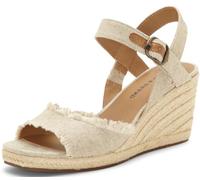 Lucky Brand Damen Mindra Keilsandale, Natur/Platino, 36.5 EU Weit
