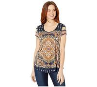 Lucky Brand Damen Persian Carpet Tee T Shirt, Navy Multi, L EU