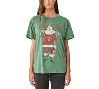 Lucky Brand Damen Santa Claus Coca Cola Boyfriend Tee, Hunter Green, X-Large