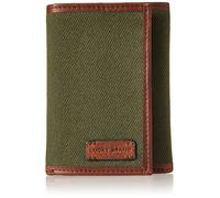 Lucky Brand Herren Canvas mit Lederbesatz RFID Trifold, olivgrün, Einheitsgröße