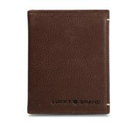 Lucky Brand Herren-Geldbörse, geprägt, dreifach gefaltet, L-Falz, Glattleder - Braun, L-Fold