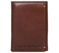 Lucky Brand Herren-Geldbörse, geprägt, dreifach gefaltet, L-Falz, Glattleder - Braun, Tri-Fold