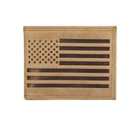Lucky Brand Herren Lederflagge geprägt RFID Bifold, hautfarben, Einheitsgröße