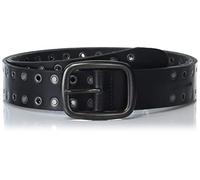 Lucky Brand Herren-Ledergürtel mit Metallschnalle, Ösen und Nieten, Schwarz, 34