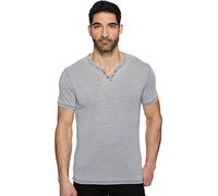 Lucky Brand Herren Venice Burnout Kerbkragen T-Shirt, Grau, XX-Large