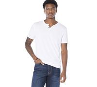 Lucky Brand Herren Venice Burnout Kerbkragen T-Shirt, Helles Weiß, Mittel