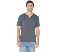 Lucky Brand Herren Venice Burnout Kerbkragen T-Shirt, Schwarz (Jet Black), L