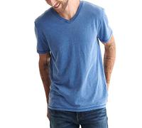 Lucky Brand Herren Venice Burnout V-Ausschnitt T-Shirt, Blau-Monaco Blue, Groß
