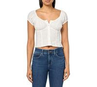Lucky Brand Kurzärmeliges Korsett-Top für Damen, Helles Weiß, X-Large